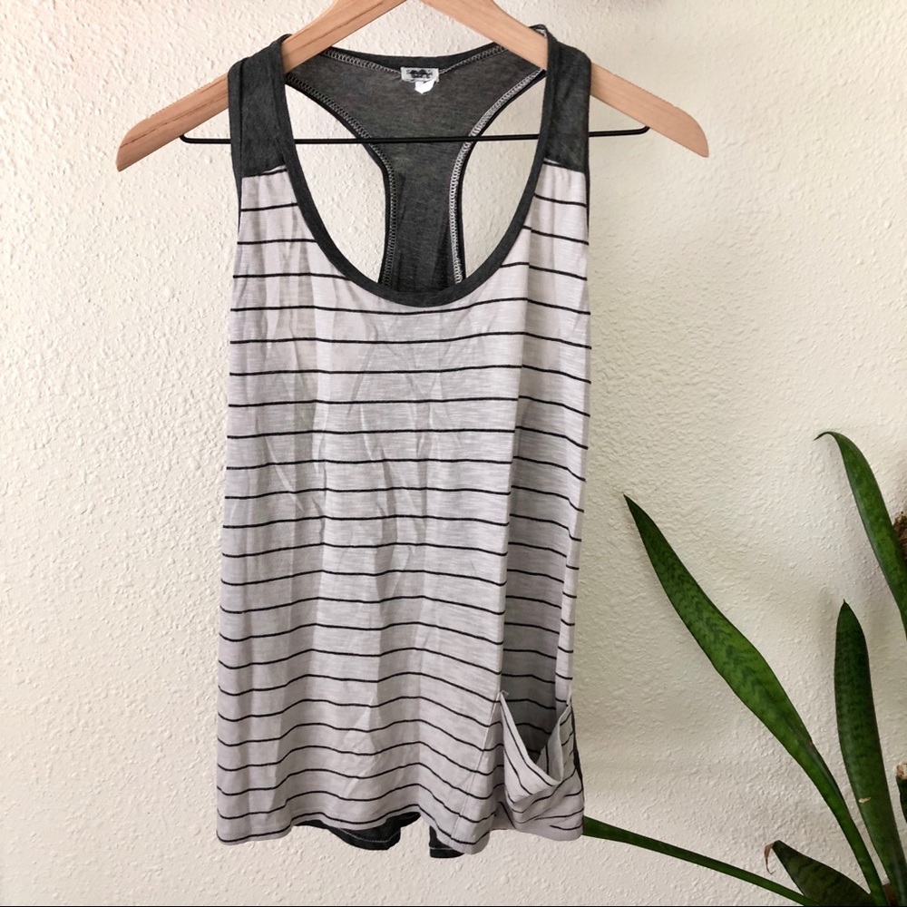 Splendid grey stripe racer back tank